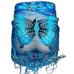 Butterfly Ouvert Panty w Sarong Cover up / Scarf & Pasties